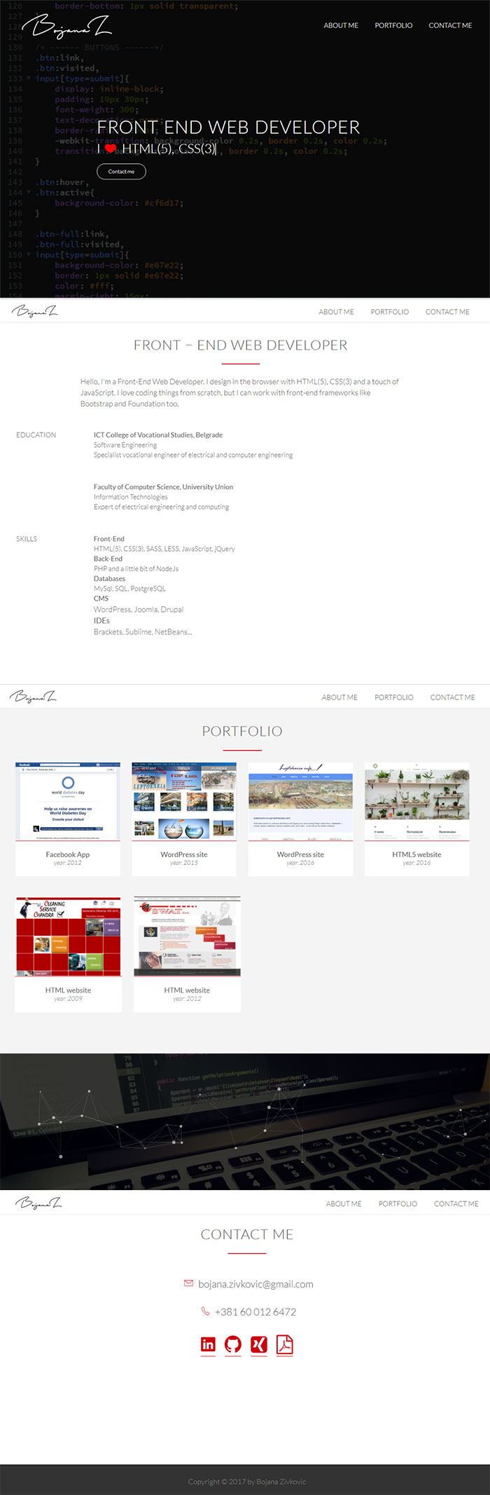 HTML5 website for bojanazivkovic