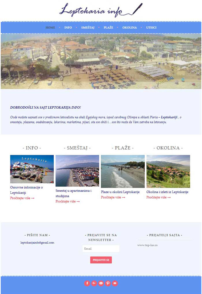 WordPress website for Leptokaria info