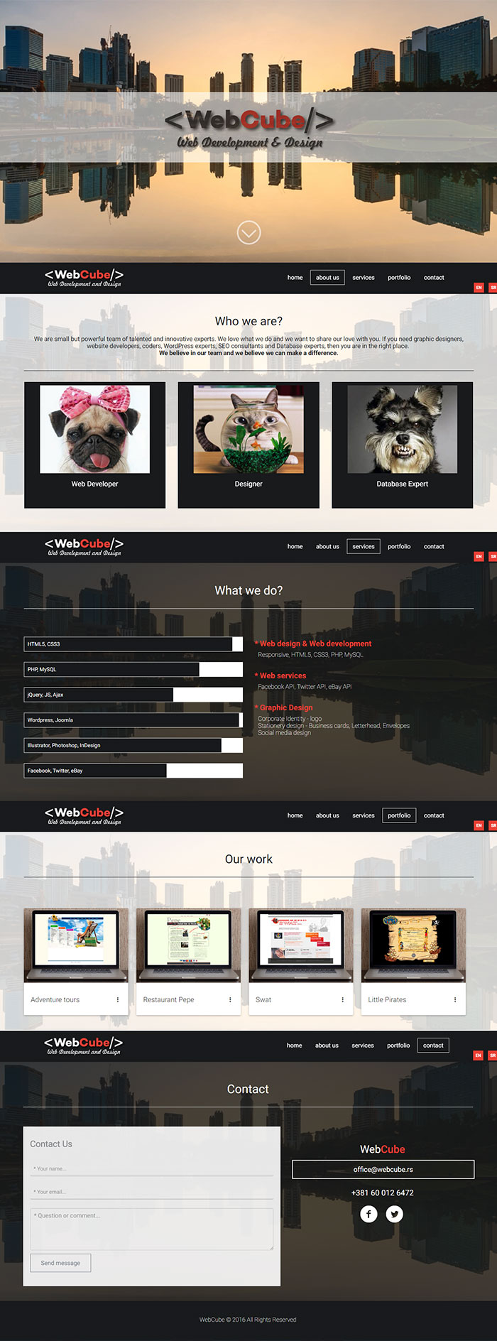 HTML5 website for WebCube
